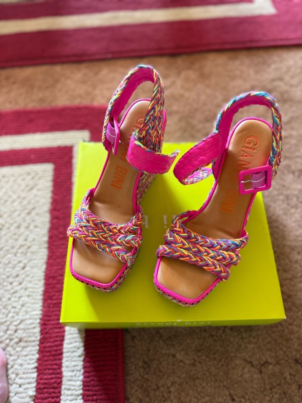 Gianni Bini multi color wedge sandals
